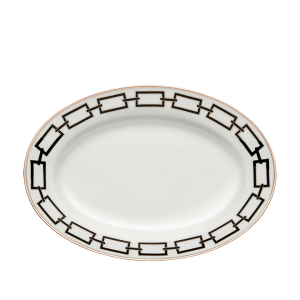 Ginori Catene Black Oval Platter - 15.5"
